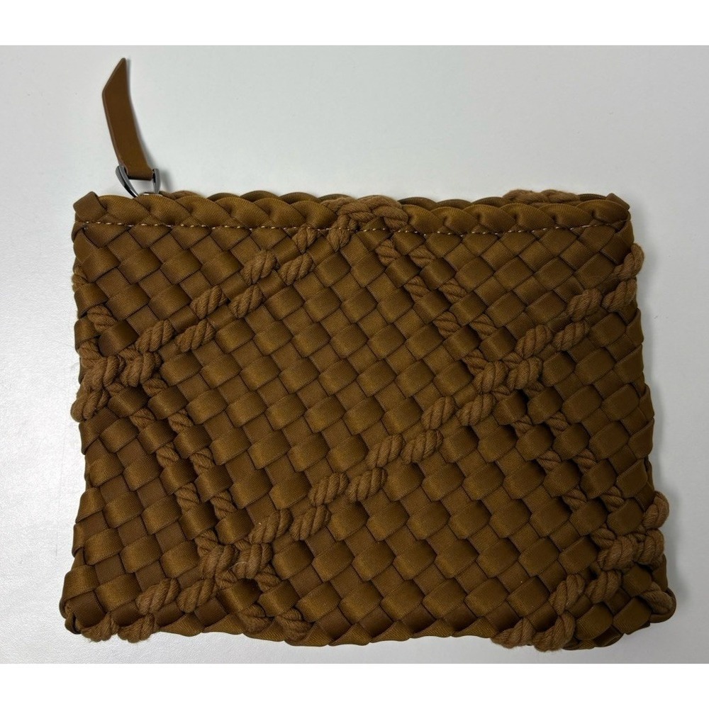 NAGHEDI St Barths Zipper Pouch Woven Rope Harbor Brown Clutch Bag Earthy